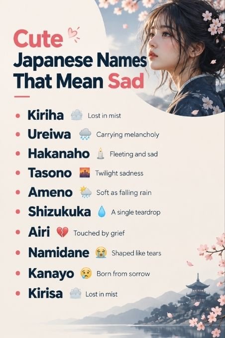 Cute Japanese Names That Mean Sad