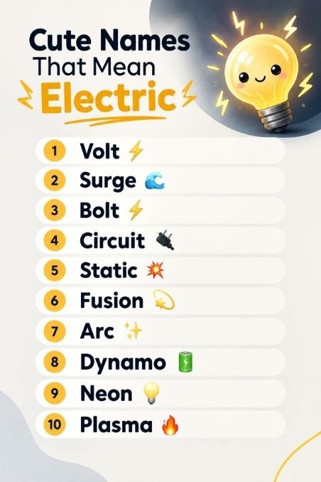 Cute Names That Mean Electric