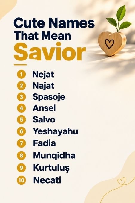 Cute Names That Mean Savior